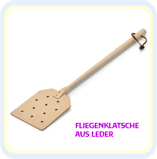 FLIEGENKLATSCHE AUS LEDER LANGLEBIG